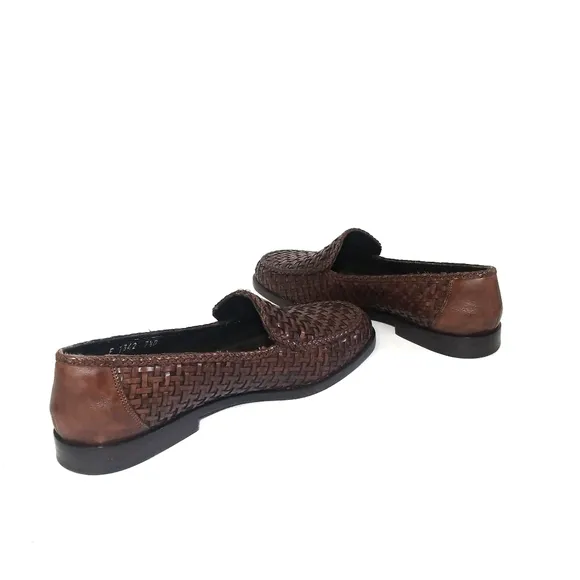 COLE HAAN Womens Dark Woven Flats Loafers 7.5