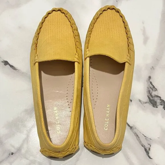 Cole Haan Women's Evelyn Driver in Sunset Gold Suede Loafers/Flats Sz. 6.5