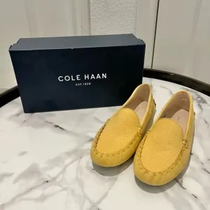 Cole Haan Women's Evelyn Driver in Sunset Gold Suede Loafers/Flats Sz. 6.5