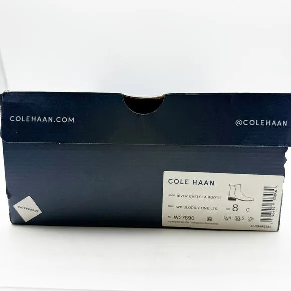 Cole Haan Womens River Chelsea Bootie 8 WIDE Dark Brown Leather Waterproof NIB