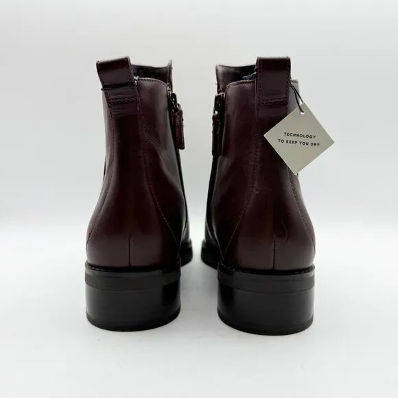 Cole Haan Womens River Chelsea Bootie 8 WIDE Dark Brown Leather Waterproof NIB