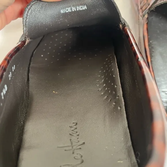 Cole Haan Women's Sz 7.5 Tortoise-Shell Patent Leather Loafers Driving Shoes