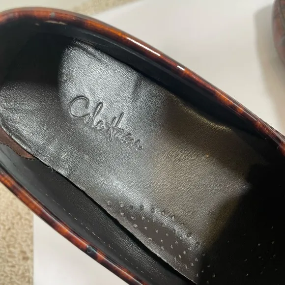 Cole Haan Women's Sz 7.5 Tortoise-Shell Patent Leather Loafers Driving Shoes