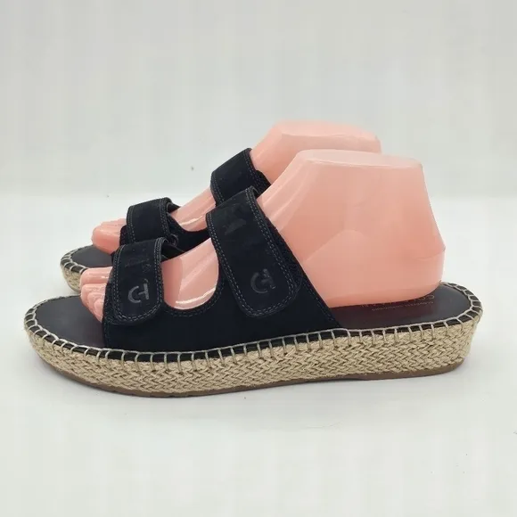Cole Haan Womens Zerogrand Cloudfeel Sandals Espadrille Slide Black Size 8.5