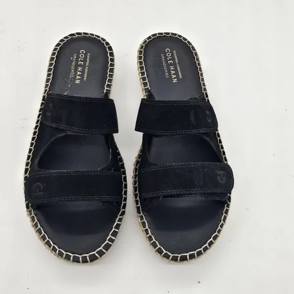 Cole Haan Womens Zerogrand Cloudfeel Sandals Espadrille Slide Black Size 8.5