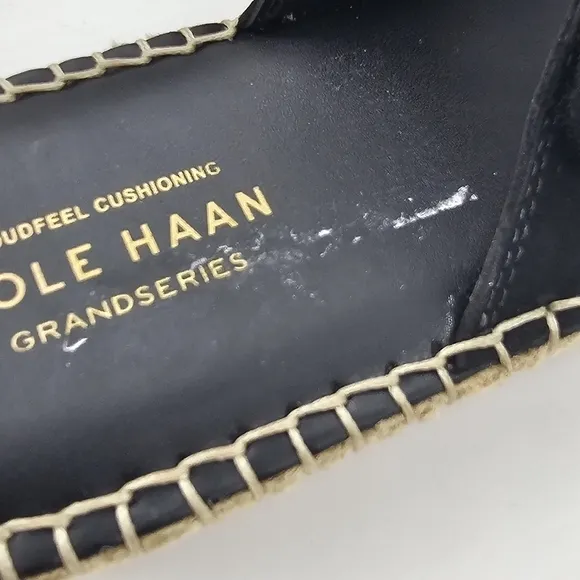 Cole Haan Womens Zerogrand Cloudfeel Sandals Espadrille Slide Black Size 8.5