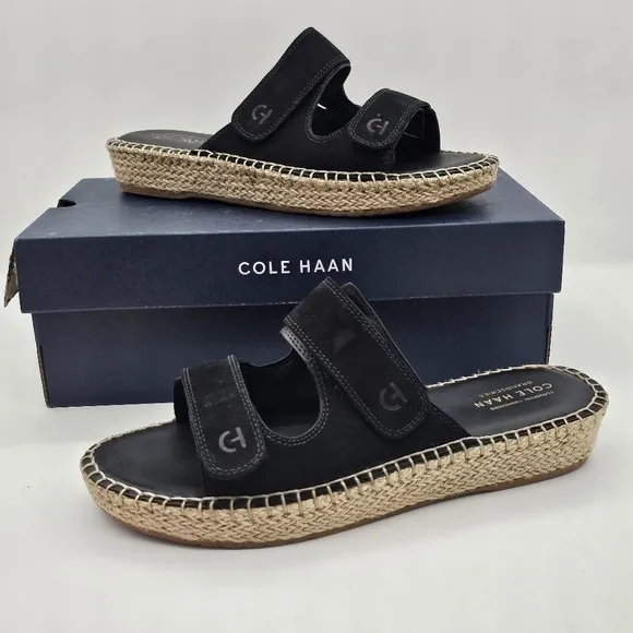 Cole Haan Womens Zerogrand Cloudfeel Sandals Espadrille Slide Black Size 8.5