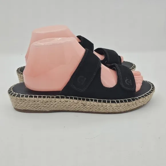 Cole Haan Womens Zerogrand Cloudfeel Sandals Espadrille Slide Black Size 8.5