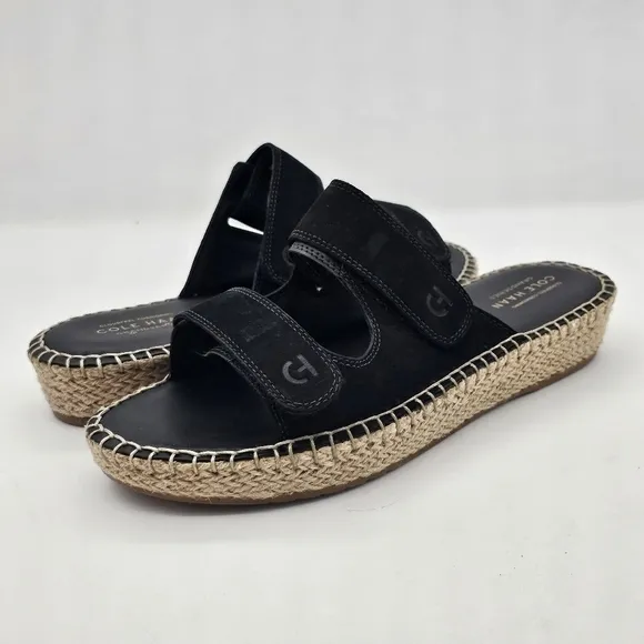 Cole Haan Womens Zerogrand Cloudfeel Sandals Espadrille Slide Black Size 8.5