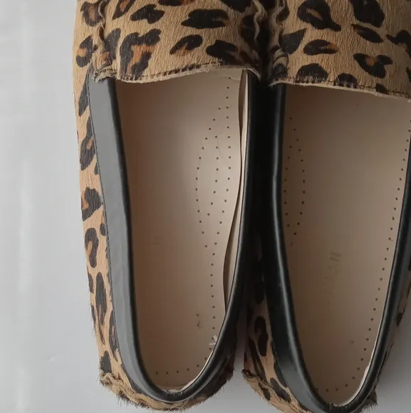 🩷💚⚜️Cole Haan⚜️🩷💚Womens Driving Shoes Animal Print Cow Hair Loafers Size 7.5