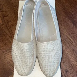 Cole Haan Resort Murano Sandstone leather woven toe slip on loafers
