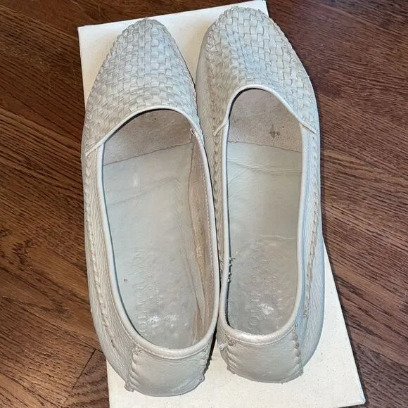 Cole Haan Resort Murano Sandstone leather woven toe slip on loafers