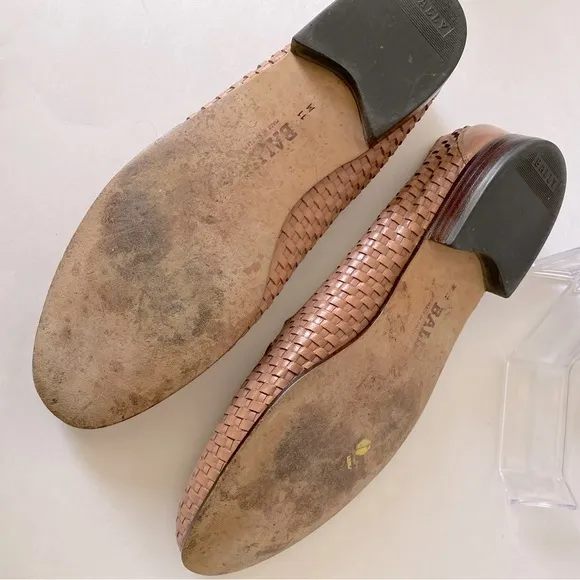 Continentals by Bally, Men’s Vintage Woven Leather Dress Shoes Loafers