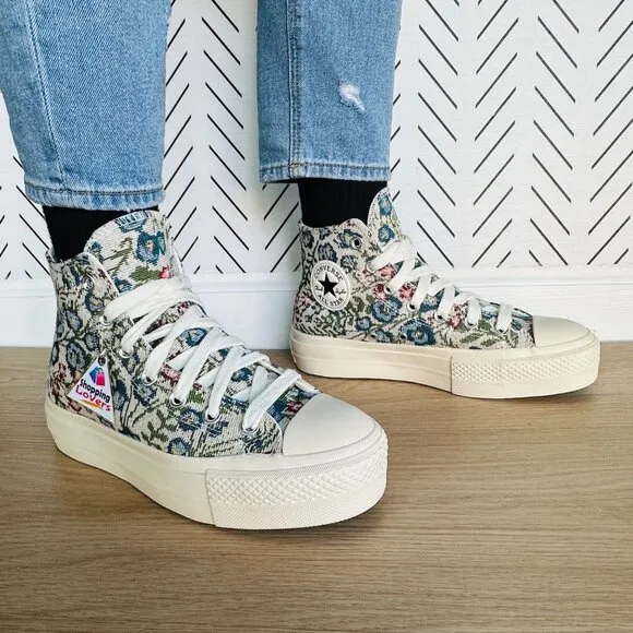 ⭐Converse 6 Women's Sneakers Chuck Taylor Lift Platform Floral Tapestry A11992C