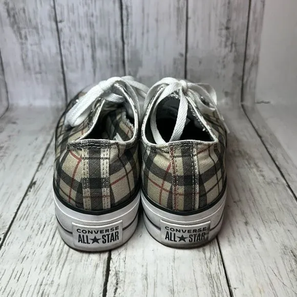 Converse All Star 171210C Plaid Platform Chuck Taylor Sneakers Low Top M6.5 W8.5