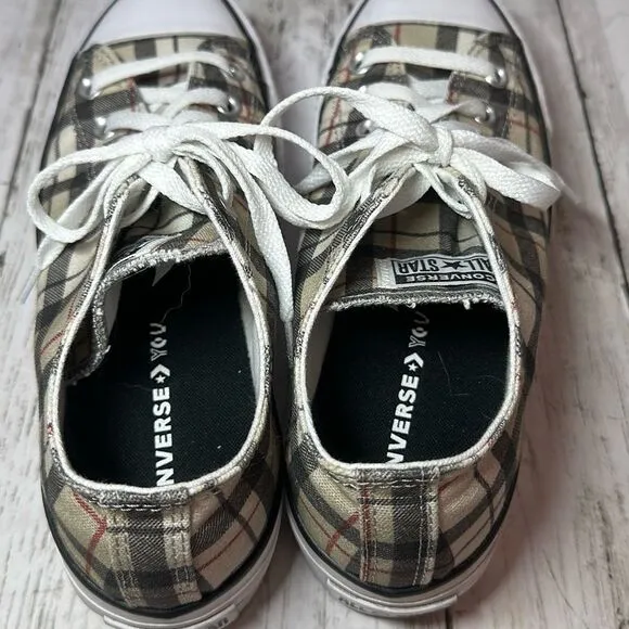 Converse All Star 171210C Plaid Platform Chuck Taylor Sneakers Low Top M6.5 W8.5