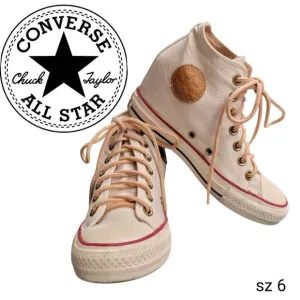 Converse All Star Chuck Taylor White Canvas Kicks Platform Heels Sneakers Shoes