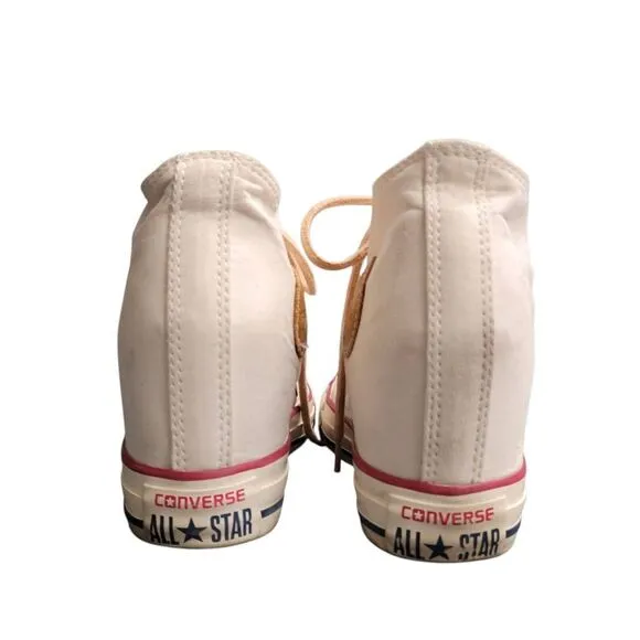 Converse All Star Chuck Taylor White Canvas Kicks Platform Heels Sneakers Shoes