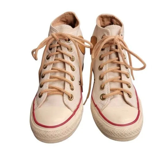 Converse All Star Chuck Taylor White Canvas Kicks Platform Heels Sneakers Shoes