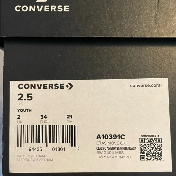 Converse All Star CTAS Move Oxford Classic Amethyst/White Sneakers Youth 2.5