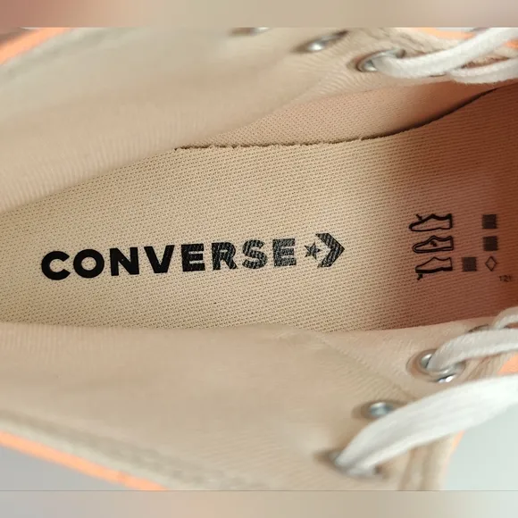 Converse All Star High-Top Lift Platform Peach Beam Bright Sneakers Women's 7.5