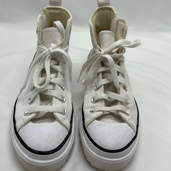 Converse All Star Platform White Sneakers Size 3