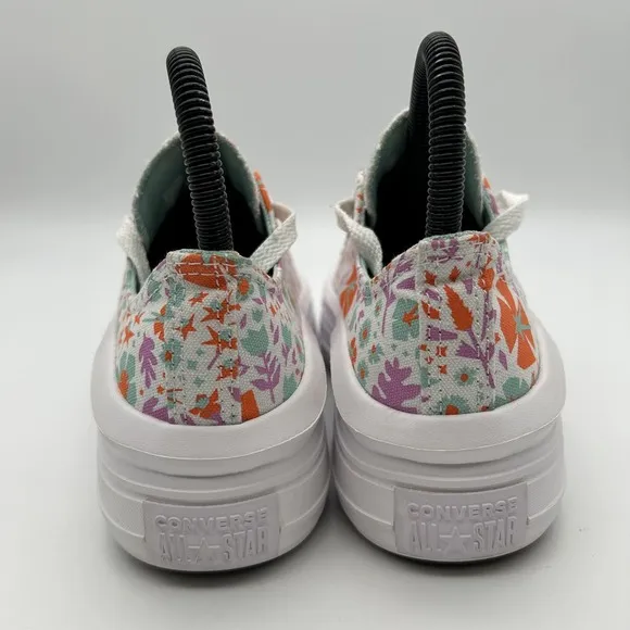 Converse All Star Shoes Kids Size 4 Platform Floral Canvas Low Top Sneakers