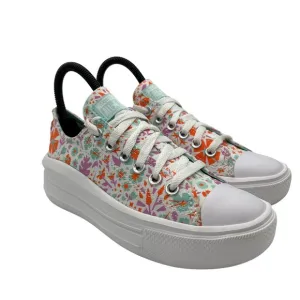Converse All Star Shoes Kids Size 4 Platform Floral Canvas Low Top Sneakers
