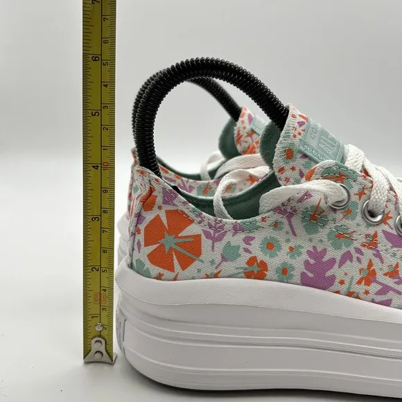 Converse All Star Shoes Kids Size 4 Platform Floral Canvas Low Top Sneakers