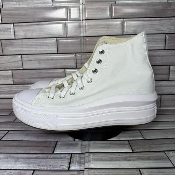 Converse All Star Women's White Move HI Platform Sneakers Shoe Size 10-NEW