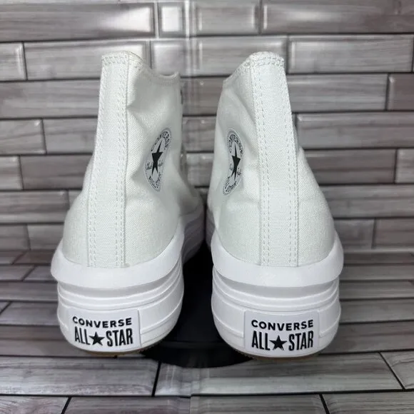 Converse All Star Women's White Move HI Platform Sneakers Shoe Size 10-NEW