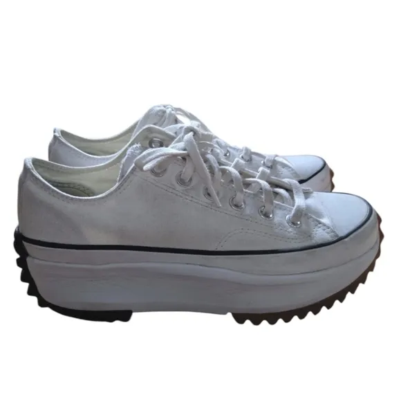 Converse Black and White Platform Sneakers with Chunky Sole