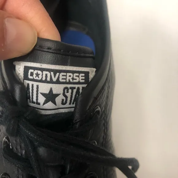 CONVERSE Black Street Textured Leather Low Top Sneaker like new Sz 13 pebbled