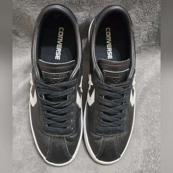 CONVERSE Breakpoint Ox Black/White Low Top Leather Sneakers.