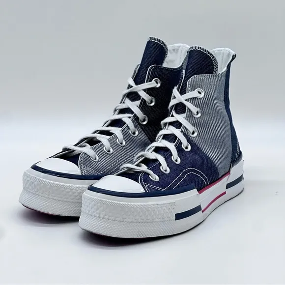 Converse Chuck 70 Plus Hi Retro Denim Obsidian Sneakers. Size 7