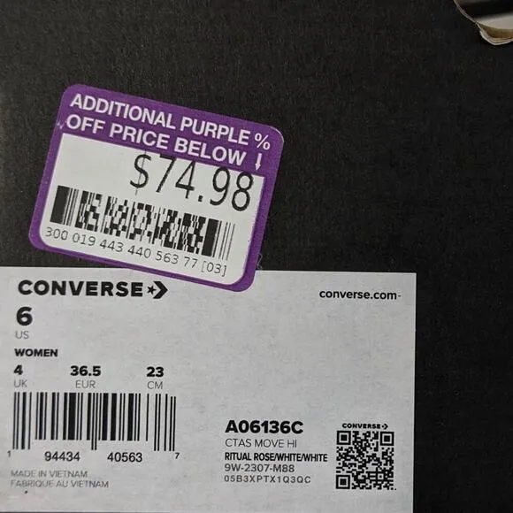 Converse Chuck Taylor All Star Move Hi Sneakers, Rose, Women's 6