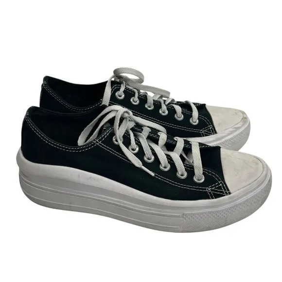 CONVERSE Chuck Taylor All Star Move Platform Black White Women's Sneakers 9.5