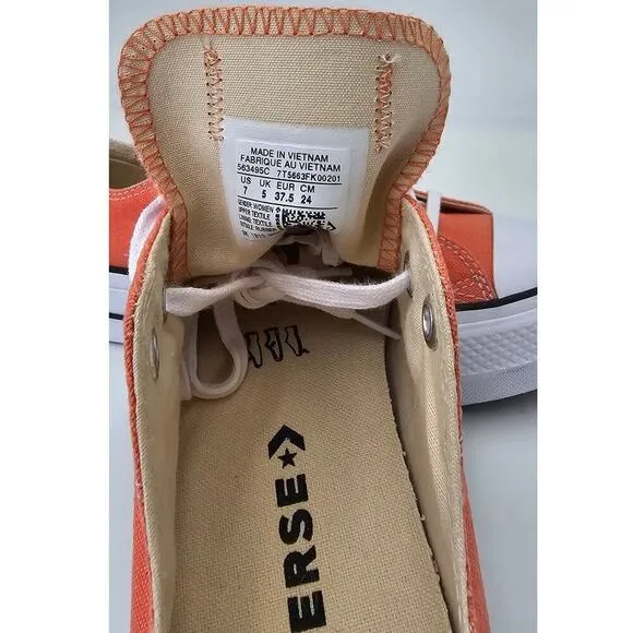 Converse Chuck Taylor Lift Ox Platform Sneakers Desert Peach Low Top Women's 7