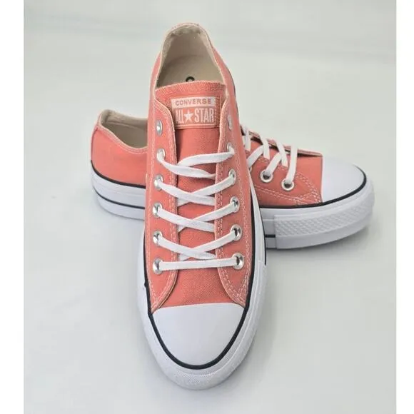 Converse Chuck Taylor Lift Ox Platform Sneakers Desert Peach Low Top Women's 7