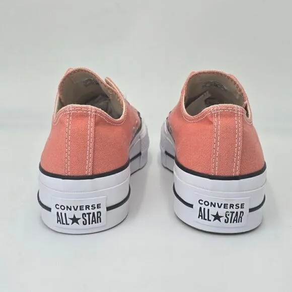 Converse Chuck Taylor Lift Ox Platform Sneakers Desert Peach Low Top Women's 7