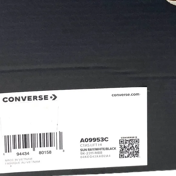 Converse Chuck Taylor Lift Platform Orange Canvas Women's High Sneakers A09953C