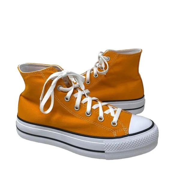 Converse Chuck Taylor Lift Platform Orange Canvas Women's High Sneakers A09953C