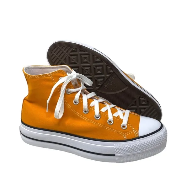 Converse Chuck Taylor Lift Platform Orange Canvas Women's High Sneakers A09953C