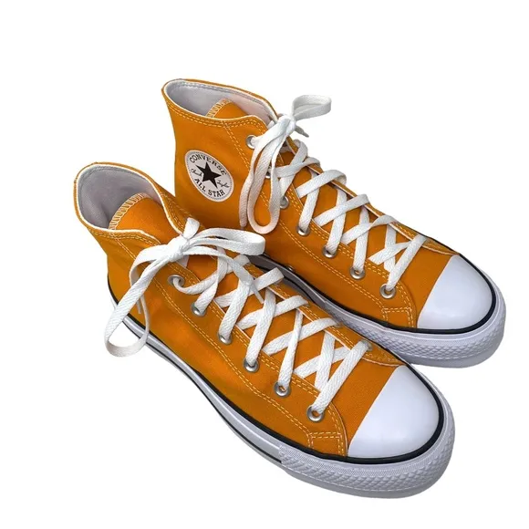 Converse Chuck Taylor Lift Platform Orange Canvas Women's High Sneakers A09953C