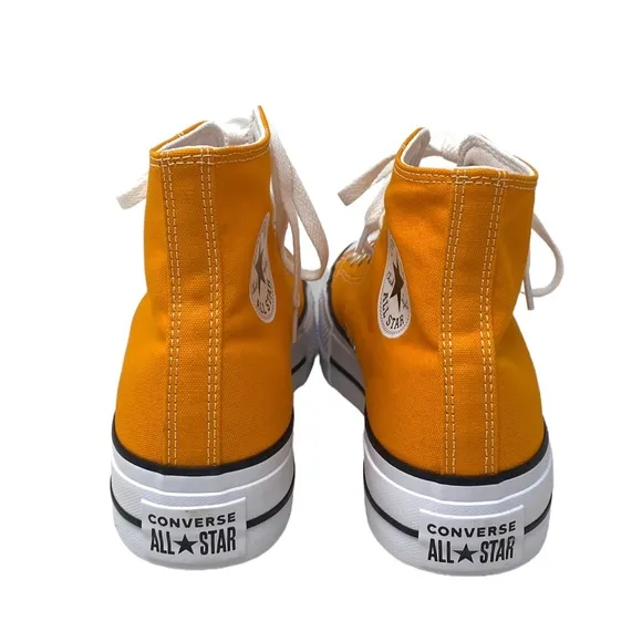 Converse Chuck Taylor Lift Platform Orange Canvas Women's High Sneakers A09953C
