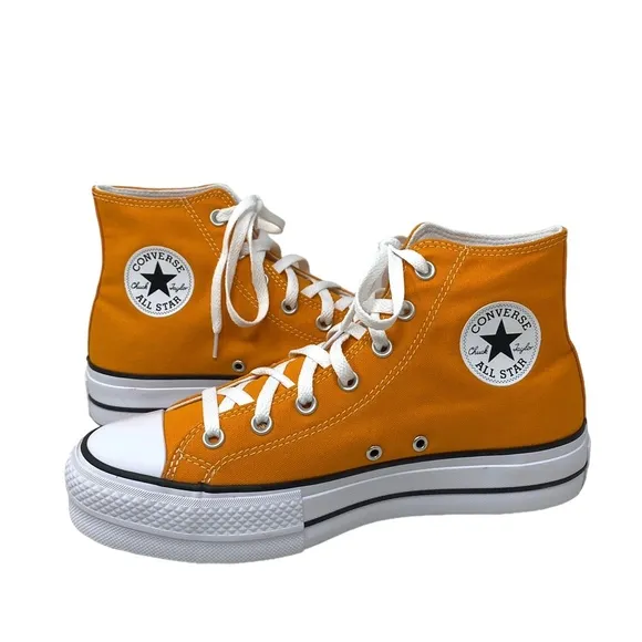 Converse Chuck Taylor Lift Platform Orange Canvas Women's High Sneakers A09953C