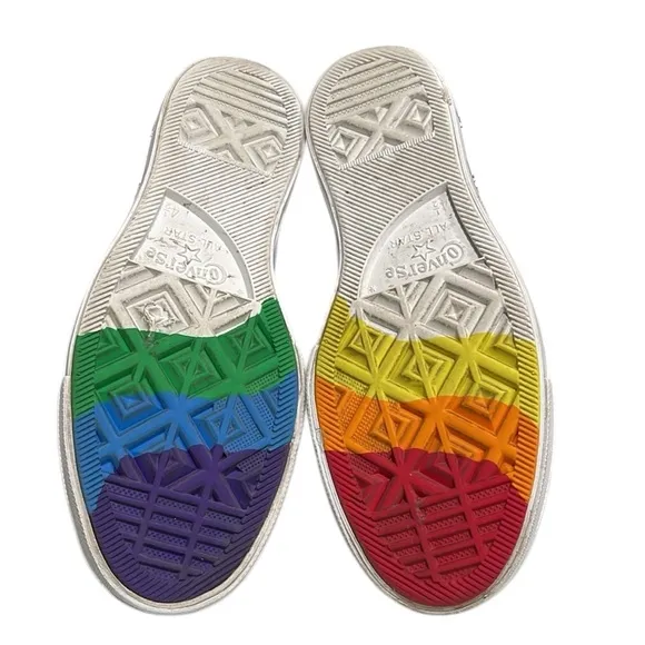 Converse Chuck Taylor Lift Platform Rainbow Pride Sneakers Women SZ 6.5