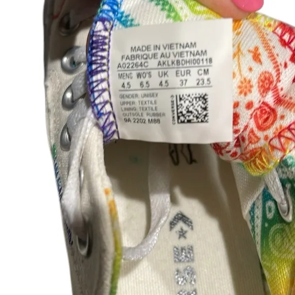 Converse Chuck Taylor Lift Platform Rainbow Pride Sneakers Women SZ 6.5