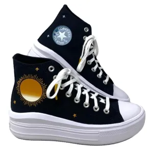 Converse Chuck Taylor Move Celestial Canvas Black High Platform Sneakers A02896C