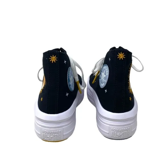 Converse Chuck Taylor Move Celestial Canvas Black High Platform Sneakers A02896C